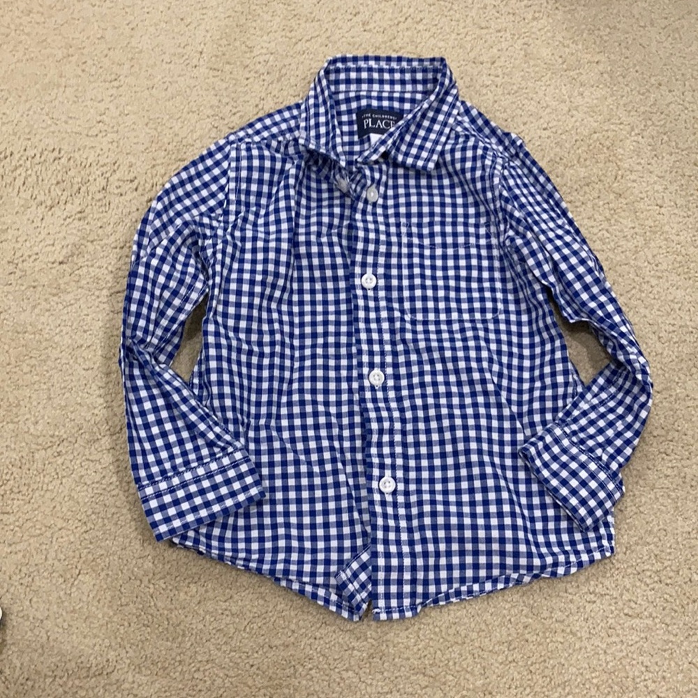 👶Toddler boys plaid button down shirt